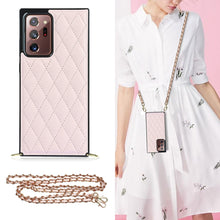 Load image into Gallery viewer, Elegant Rhombic Pattern Microfiber Leather +TPU Shockproof Case with Crossbody Strap Chain, For Samsung Galaxy A90 5G, For Samsung Galaxy Note10+, For Samsung Galaxy Note20 Ultra, For Samsung Galaxy S9+, For Samsung Galaxy S10, For Samsung Galaxy S10+ ...