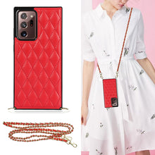 Load image into Gallery viewer, Elegant Rhombic Pattern Microfiber Leather +TPU Shockproof Case with Crossbody Strap Chain, For Samsung Galaxy A90 5G, For Samsung Galaxy Note10+, For Samsung Galaxy Note20 Ultra, For Samsung Galaxy S9+, For Samsung Galaxy S10, For Samsung Galaxy S10+ ...