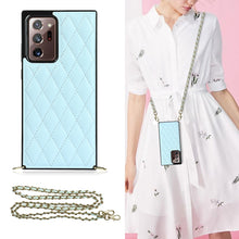 Load image into Gallery viewer, Elegant Rhombic Pattern Microfiber Leather +TPU Shockproof Case with Crossbody Strap Chain, For Samsung Galaxy A90 5G, For Samsung Galaxy Note10+, For Samsung Galaxy Note20 Ultra, For Samsung Galaxy S9+, For Samsung Galaxy S10, For Samsung Galaxy S10+ ...