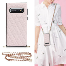 Load image into Gallery viewer, Elegant Rhombic Pattern Microfiber Leather +TPU Shockproof Case with Crossbody Strap Chain, For Samsung Galaxy A90 5G, For Samsung Galaxy Note10+, For Samsung Galaxy Note20 Ultra, For Samsung Galaxy S9+, For Samsung Galaxy S10, For Samsung Galaxy S10+ ...