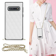 Load image into Gallery viewer, Elegant Rhombic Pattern Microfiber Leather +TPU Shockproof Case with Crossbody Strap Chain, For Samsung Galaxy A90 5G, For Samsung Galaxy Note10+, For Samsung Galaxy Note20 Ultra, For Samsung Galaxy S9+, For Samsung Galaxy S10, For Samsung Galaxy S10+ ...