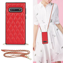 Load image into Gallery viewer, Elegant Rhombic Pattern Microfiber Leather +TPU Shockproof Case with Crossbody Strap Chain, For Samsung Galaxy A90 5G, For Samsung Galaxy Note10+, For Samsung Galaxy Note20 Ultra, For Samsung Galaxy S9+, For Samsung Galaxy S10, For Samsung Galaxy S10+ ...
