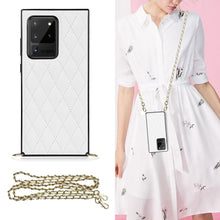 Load image into Gallery viewer, Elegant Rhombic Pattern Microfiber Leather +TPU Shockproof Case with Crossbody Strap Chain, For Samsung Galaxy A90 5G, For Samsung Galaxy Note10+, For Samsung Galaxy Note20 Ultra, For Samsung Galaxy S9+, For Samsung Galaxy S10, For Samsung Galaxy S10+ ...
