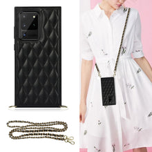 Load image into Gallery viewer, Elegant Rhombic Pattern Microfiber Leather +TPU Shockproof Case with Crossbody Strap Chain, For Samsung Galaxy A90 5G, For Samsung Galaxy Note10+, For Samsung Galaxy Note20 Ultra, For Samsung Galaxy S9+, For Samsung Galaxy S10, For Samsung Galaxy S10+ ...