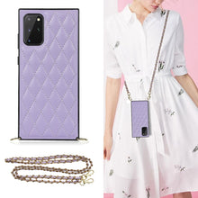 Load image into Gallery viewer, Elegant Rhombic Pattern Microfiber Leather +TPU Shockproof Case with Crossbody Strap Chain, For Samsung Galaxy S20, For Samsung Galaxy S20+, For Samsung Galaxy S21 5G, For Samsung Galaxy S21+ 5G