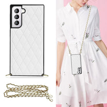 Load image into Gallery viewer, Elegant Rhombic Pattern Microfiber Leather +TPU Shockproof Case with Crossbody Strap Chain, For Samsung Galaxy S20, For Samsung Galaxy S20+, For Samsung Galaxy S21 5G, For Samsung Galaxy S21+ 5G