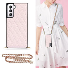 Load image into Gallery viewer, Elegant Rhombic Pattern Microfiber Leather +TPU Shockproof Case with Crossbody Strap Chain, For Samsung Galaxy S20, For Samsung Galaxy S20+, For Samsung Galaxy S21 5G, For Samsung Galaxy S21+ 5G