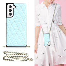 Load image into Gallery viewer, Elegant Rhombic Pattern Microfiber Leather +TPU Shockproof Case with Crossbody Strap Chain, For Samsung Galaxy S20, For Samsung Galaxy S20+, For Samsung Galaxy S21 5G, For Samsung Galaxy S21+ 5G