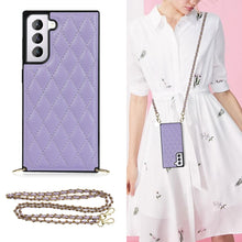 Load image into Gallery viewer, Elegant Rhombic Pattern Microfiber Leather +TPU Shockproof Case with Crossbody Strap Chain, For Samsung Galaxy S20, For Samsung Galaxy S20+, For Samsung Galaxy S21 5G, For Samsung Galaxy S21+ 5G