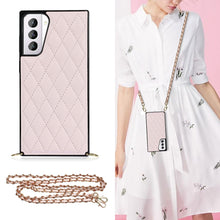 Load image into Gallery viewer, Elegant Rhombic Pattern Microfiber Leather +TPU Shockproof Case with Crossbody Strap Chain, For Samsung Galaxy S20, For Samsung Galaxy S20+, For Samsung Galaxy S21 5G, For Samsung Galaxy S21+ 5G