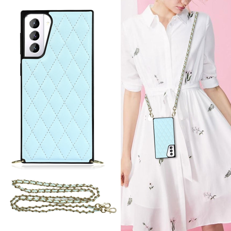 Elegant Rhombic Pattern Microfiber Leather +TPU Shockproof Case with Crossbody Strap Chain, For Samsung Galaxy S20, For Samsung Galaxy S20+, For Samsung Galaxy S21 5G, For Samsung Galaxy S21+ 5G