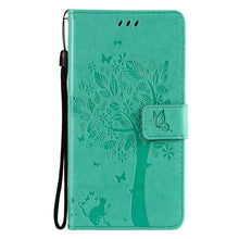 Load image into Gallery viewer, Tree &amp; Cat Pattern Pressed Printing Horizontal Flip PU Leather Case with Holder &amp; Card Slots &amp; Wallet &amp; Lanyard, For LG Stylo 7 5G / 4G, For OPPO F19 / A74 4G, For OPPO A93 5G / A74 5G, For OPPO A94 4G / F19 Pro / Reno 5F