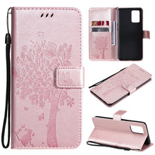 Load image into Gallery viewer, Tree &amp; Cat Pattern Pressed Printing Horizontal Flip PU Leather Case with Holder &amp; Card Slots &amp; Wallet &amp; Lanyard, For LG Stylo 7 5G / 4G, For OPPO F19 / A74 4G, For OPPO A93 5G / A74 5G, For OPPO A94 4G / F19 Pro / Reno 5F