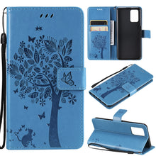 Load image into Gallery viewer, Tree &amp; Cat Pattern Pressed Printing Horizontal Flip PU Leather Case with Holder &amp; Card Slots &amp; Wallet &amp; Lanyard, For LG Stylo 7 5G / 4G, For OPPO F19 / A74 4G, For OPPO A93 5G / A74 5G, For OPPO A94 4G / F19 Pro / Reno 5F