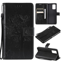 Load image into Gallery viewer, Tree &amp; Cat Pattern Pressed Printing Horizontal Flip PU Leather Case with Holder &amp; Card Slots &amp; Wallet &amp; Lanyard, For LG Stylo 7 5G / 4G, For OPPO F19 / A74 4G, For OPPO A93 5G / A74 5G, For OPPO A94 4G / F19 Pro / Reno 5F