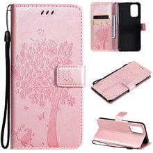 Load image into Gallery viewer, Tree &amp; Cat Pattern Pressed Printing Horizontal Flip PU Leather Case with Holder &amp; Card Slots &amp; Wallet &amp; Lanyard, For LG Stylo 7 5G / 4G, For OPPO F19 / A74 4G, For OPPO A93 5G / A74 5G, For OPPO A94 4G / F19 Pro / Reno 5F