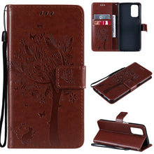 Load image into Gallery viewer, Tree &amp; Cat Pattern Pressed Printing Horizontal Flip PU Leather Case with Holder &amp; Card Slots &amp; Wallet &amp; Lanyard, For LG Stylo 7 5G / 4G, For OPPO F19 / A74 4G, For OPPO A93 5G / A74 5G, For OPPO A94 4G / F19 Pro / Reno 5F