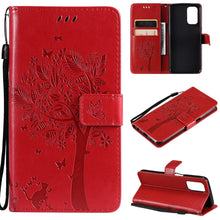 Load image into Gallery viewer, Tree &amp; Cat Pattern Pressed Printing Horizontal Flip PU Leather Case with Holder &amp; Card Slots &amp; Wallet &amp; Lanyard, For LG Stylo 7 5G / 4G, For OPPO F19 / A74 4G, For OPPO A93 5G / A74 5G, For OPPO A94 4G / F19 Pro / Reno 5F