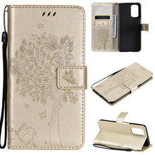 Load image into Gallery viewer, Tree &amp; Cat Pattern Pressed Printing Horizontal Flip PU Leather Case with Holder &amp; Card Slots &amp; Wallet &amp; Lanyard, For LG Stylo 7 5G / 4G, For OPPO F19 / A74 4G, For OPPO A93 5G / A74 5G, For OPPO A94 4G / F19 Pro / Reno 5F