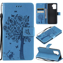 Load image into Gallery viewer, Tree &amp; Cat Pattern Pressed Printing Horizontal Flip PU Leather Case with Holder &amp; Card Slots &amp; Wallet &amp; Lanyard, For LG Stylo 7 5G / 4G, For OPPO F19 / A74 4G, For OPPO A93 5G / A74 5G, For OPPO A94 4G / F19 Pro / Reno 5F