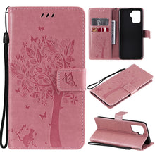 Load image into Gallery viewer, Tree &amp; Cat Pattern Pressed Printing Horizontal Flip PU Leather Case with Holder &amp; Card Slots &amp; Wallet &amp; Lanyard, For LG Stylo 7 5G / 4G, For OPPO F19 / A74 4G, For OPPO A93 5G / A74 5G, For OPPO A94 4G / F19 Pro / Reno 5F