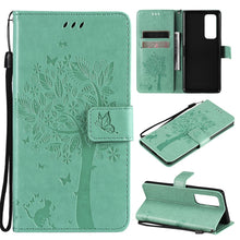 Load image into Gallery viewer, Tree &amp; Cat Pattern Pressed Printing Horizontal Flip PU Leather Case with Holder &amp; Card Slots &amp; Wallet &amp; Lanyard, For OPPO Reno5 Pro+ 5G / Find X3 Neo, For OPPO Find X3 / X3 Pro, For OPPO Realme 8 4G / Realme 8 Pro 4G, For OPPO Realme V13 5G / Realme 8 5G