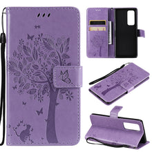 Load image into Gallery viewer, Tree &amp; Cat Pattern Pressed Printing Horizontal Flip PU Leather Case with Holder &amp; Card Slots &amp; Wallet &amp; Lanyard, For OPPO Reno5 Pro+ 5G / Find X3 Neo, For OPPO Find X3 / X3 Pro, For OPPO Realme 8 4G / Realme 8 Pro 4G, For OPPO Realme V13 5G / Realme 8 5G