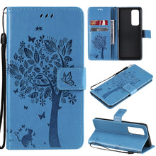 Load image into Gallery viewer, Tree &amp; Cat Pattern Pressed Printing Horizontal Flip PU Leather Case with Holder &amp; Card Slots &amp; Wallet &amp; Lanyard, For OPPO Reno5 Pro+ 5G / Find X3 Neo, For OPPO Find X3 / X3 Pro, For OPPO Realme 8 4G / Realme 8 Pro 4G, For OPPO Realme V13 5G / Realme 8 5G