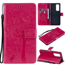 Load image into Gallery viewer, Tree &amp; Cat Pattern Pressed Printing Horizontal Flip PU Leather Case with Holder &amp; Card Slots &amp; Wallet &amp; Lanyard, For OPPO Reno5 Pro+ 5G / Find X3 Neo, For OPPO Find X3 / X3 Pro, For OPPO Realme 8 4G / Realme 8 Pro 4G, For OPPO Realme V13 5G / Realme 8 5G