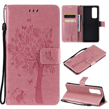 Load image into Gallery viewer, Tree &amp; Cat Pattern Pressed Printing Horizontal Flip PU Leather Case with Holder &amp; Card Slots &amp; Wallet &amp; Lanyard, For OPPO Reno5 Pro+ 5G / Find X3 Neo, For OPPO Find X3 / X3 Pro, For OPPO Realme 8 4G / Realme 8 Pro 4G, For OPPO Realme V13 5G / Realme 8 5G