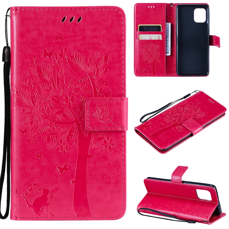 Tree & Cat Pattern Pressed Printing Horizontal Flip PU Leather Case with Holder & Card Slots & Wallet & Lanyard, For OPPO Reno5 Pro+ 5G / Find X3 Neo, For OPPO Find X3 / X3 Pro, For OPPO Realme 8 4G / Realme 8 Pro 4G, For OPPO Realme V13 5G / Realme 8 5G