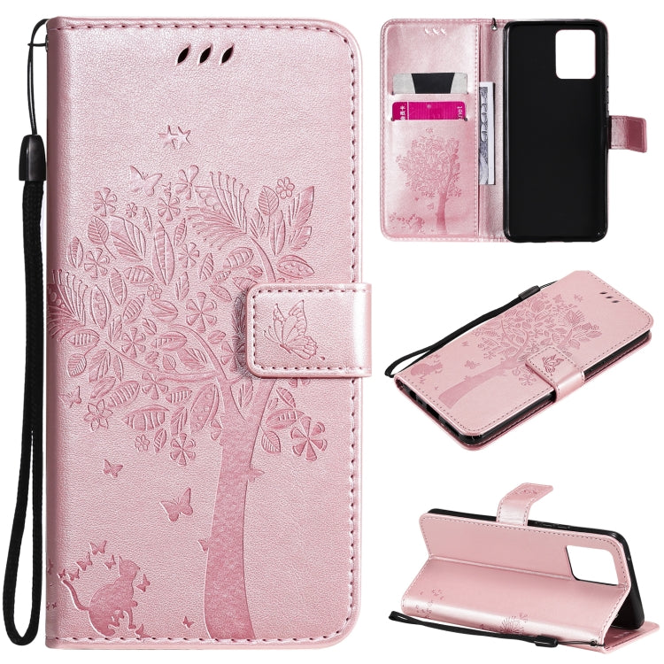 Tree & Cat Pattern Pressed Printing Horizontal Flip PU Leather Case with Holder & Card Slots & Wallet & Lanyard, For OPPO Reno5 Pro+ 5G / Find X3 Neo, For OPPO Find X3 / X3 Pro, For OPPO Realme 8 4G / Realme 8 Pro 4G, For OPPO Realme V13 5G / Realme 8 5G
