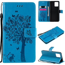 Load image into Gallery viewer, Tree &amp; Cat Pattern Pressed Printing Horizontal Flip PU Leather Case with Holder &amp; Card Slots &amp; Wallet &amp; Lanyard, For OPPO Reno5 Pro+ 5G / Find X3 Neo, For OPPO Find X3 / X3 Pro, For OPPO Realme 8 4G / Realme 8 Pro 4G, For OPPO Realme V13 5G / Realme 8 5G