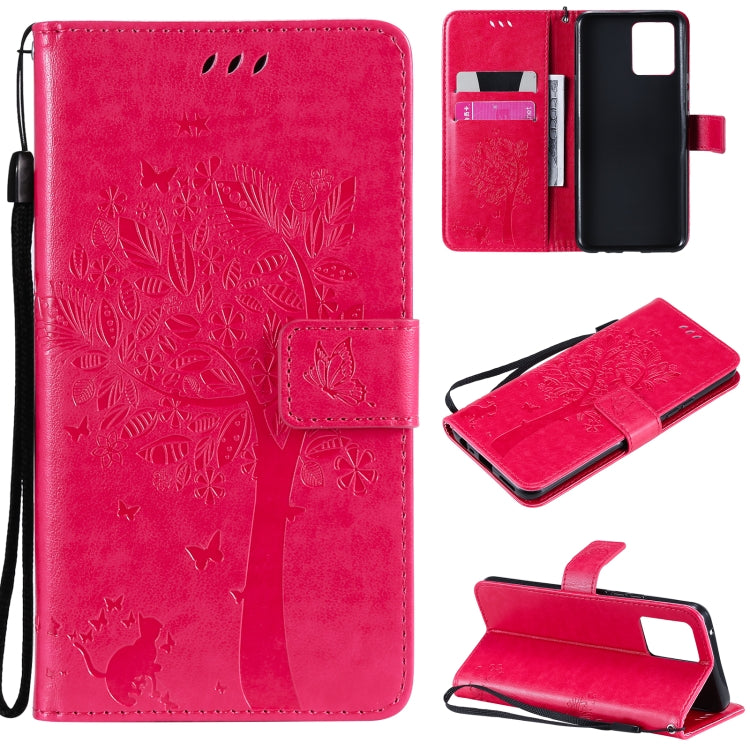 Tree & Cat Pattern Pressed Printing Horizontal Flip PU Leather Case with Holder & Card Slots & Wallet & Lanyard, For OPPO Reno5 Pro+ 5G / Find X3 Neo, For OPPO Find X3 / X3 Pro, For OPPO Realme 8 4G / Realme 8 Pro 4G, For OPPO Realme V13 5G / Realme 8 5G