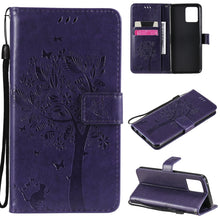 Load image into Gallery viewer, Tree &amp; Cat Pattern Pressed Printing Horizontal Flip PU Leather Case with Holder &amp; Card Slots &amp; Wallet &amp; Lanyard, For OPPO Reno5 Pro+ 5G / Find X3 Neo, For OPPO Find X3 / X3 Pro, For OPPO Realme 8 4G / Realme 8 Pro 4G, For OPPO Realme V13 5G / Realme 8 5G