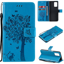 Load image into Gallery viewer, Tree &amp; Cat Pattern Pressed Printing Horizontal Flip PU Leather Case with Holder &amp; Card Slots &amp; Wallet &amp; Lanyard, For OPPO Reno5 Pro+ 5G / Find X3 Neo, For OPPO Find X3 / X3 Pro, For OPPO Realme 8 4G / Realme 8 Pro 4G, For OPPO Realme V13 5G / Realme 8 5G