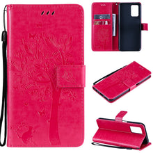 Load image into Gallery viewer, Tree &amp; Cat Pattern Pressed Printing Horizontal Flip PU Leather Case with Holder &amp; Card Slots &amp; Wallet &amp; Lanyard, For OPPO Reno5 Pro+ 5G / Find X3 Neo, For OPPO Find X3 / X3 Pro, For OPPO Realme 8 4G / Realme 8 Pro 4G, For OPPO Realme V13 5G / Realme 8 5G