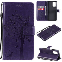 Load image into Gallery viewer, Tree &amp; Cat Pattern Pressed Printing Horizontal Flip PU Leather Case with Holder &amp; Card Slots &amp; Wallet &amp; Lanyard, For OPPO Reno5 Pro+ 5G / Find X3 Neo, For OPPO Find X3 / X3 Pro, For OPPO Realme 8 4G / Realme 8 Pro 4G, For OPPO Realme V13 5G / Realme 8 5G