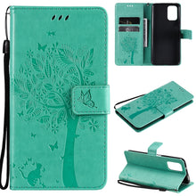 Load image into Gallery viewer, Tree &amp; Cat Pattern Pressed Printing Horizontal Flip PU Leather Case with Holder &amp; Card Slots &amp; Wallet &amp; Lanyard, For Xiaomi Redmi Note 10 4G, For Xiaomi Redmi Note 10 Pro, For Samsung Galaxy A32 4G, For Samsung Galaxy S21 FE