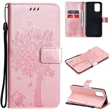 Load image into Gallery viewer, Tree &amp; Cat Pattern Pressed Printing Horizontal Flip PU Leather Case with Holder &amp; Card Slots &amp; Wallet &amp; Lanyard, For Xiaomi Redmi Note 10 4G, For Xiaomi Redmi Note 10 Pro, For Samsung Galaxy A32 4G, For Samsung Galaxy S21 FE