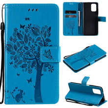 Load image into Gallery viewer, Tree &amp; Cat Pattern Pressed Printing Horizontal Flip PU Leather Case with Holder &amp; Card Slots &amp; Wallet &amp; Lanyard, For Xiaomi Redmi Note 10 4G, For Xiaomi Redmi Note 10 Pro, For Samsung Galaxy A32 4G, For Samsung Galaxy S21 FE