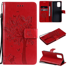 Load image into Gallery viewer, Tree &amp; Cat Pattern Pressed Printing Horizontal Flip PU Leather Case with Holder &amp; Card Slots &amp; Wallet &amp; Lanyard, For Xiaomi Redmi Note 10 4G, For Xiaomi Redmi Note 10 Pro, For Samsung Galaxy A32 4G, For Samsung Galaxy S21 FE