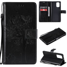 Load image into Gallery viewer, Tree &amp; Cat Pattern Pressed Printing Horizontal Flip PU Leather Case with Holder &amp; Card Slots &amp; Wallet &amp; Lanyard, For Xiaomi Redmi Note 10 4G, For Xiaomi Redmi Note 10 Pro, For Samsung Galaxy A32 4G, For Samsung Galaxy S21 FE