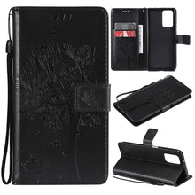 Load image into Gallery viewer, Tree &amp; Cat Pattern Pressed Printing Horizontal Flip PU Leather Case with Holder &amp; Card Slots &amp; Wallet &amp; Lanyard, For Xiaomi Redmi Note 10 4G, For Xiaomi Redmi Note 10 Pro, For Samsung Galaxy A32 4G, For Samsung Galaxy S21 FE