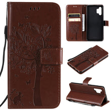 Load image into Gallery viewer, Tree &amp; Cat Pattern Pressed Printing Horizontal Flip PU Leather Case with Holder &amp; Card Slots &amp; Wallet &amp; Lanyard, For Xiaomi Redmi Note 10 4G, For Xiaomi Redmi Note 10 Pro, For Samsung Galaxy A32 4G, For Samsung Galaxy S21 FE