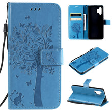 Load image into Gallery viewer, Tree &amp; Cat Pattern Pressed Printing Horizontal Flip PU Leather Case with Holder &amp; Card Slots &amp; Wallet &amp; Lanyard, For Xiaomi Redmi Note 10 4G, For Xiaomi Redmi Note 10 Pro, For Samsung Galaxy A32 4G, For Samsung Galaxy S21 FE