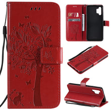 Load image into Gallery viewer, Tree &amp; Cat Pattern Pressed Printing Horizontal Flip PU Leather Case with Holder &amp; Card Slots &amp; Wallet &amp; Lanyard, For Xiaomi Redmi Note 10 4G, For Xiaomi Redmi Note 10 Pro, For Samsung Galaxy A32 4G, For Samsung Galaxy S21 FE
