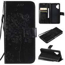 Load image into Gallery viewer, Tree &amp; Cat Pattern Pressed Printing Horizontal Flip PU Leather Case with Holder &amp; Card Slots &amp; Wallet &amp; Lanyard, For Xiaomi Redmi Note 10 4G, For Xiaomi Redmi Note 10 Pro, For Samsung Galaxy A32 4G, For Samsung Galaxy S21 FE