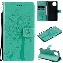 Load image into Gallery viewer, Tree &amp; Cat Pattern Pressed Printing Horizontal Flip PU Leather Case with Holder &amp; Card Slots &amp; Wallet &amp; Lanyard, For Xiaomi Mi 11 Lite 5G, For Xiaomi Mi 11 Pro