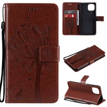 Load image into Gallery viewer, Tree &amp; Cat Pattern Pressed Printing Horizontal Flip PU Leather Case with Holder &amp; Card Slots &amp; Wallet &amp; Lanyard, For Xiaomi Mi 11 Lite 5G, For Xiaomi Mi 11 Pro